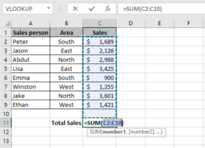 how to sum a column in excel online