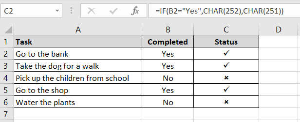 How to Insert Cross Text Symbol in Excel & Google Sheets