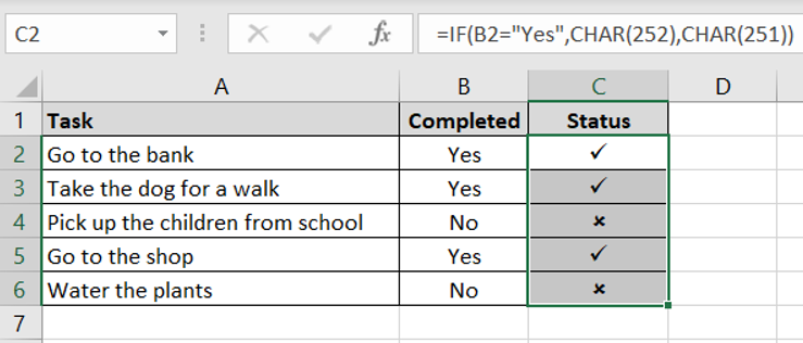 How to Insert Cross Text Symbol in Excel & Google Sheets